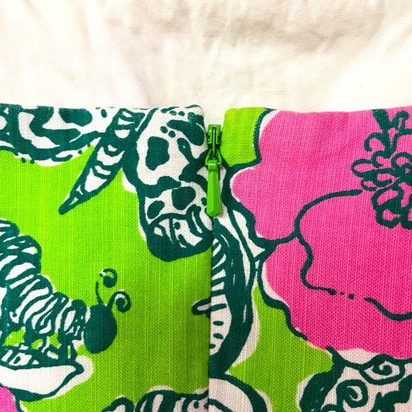 Lilly Pulitzer Pink And Green Blooming & Cocooning Strapless Mini Dress Sz 0 - Picture 6 of 6